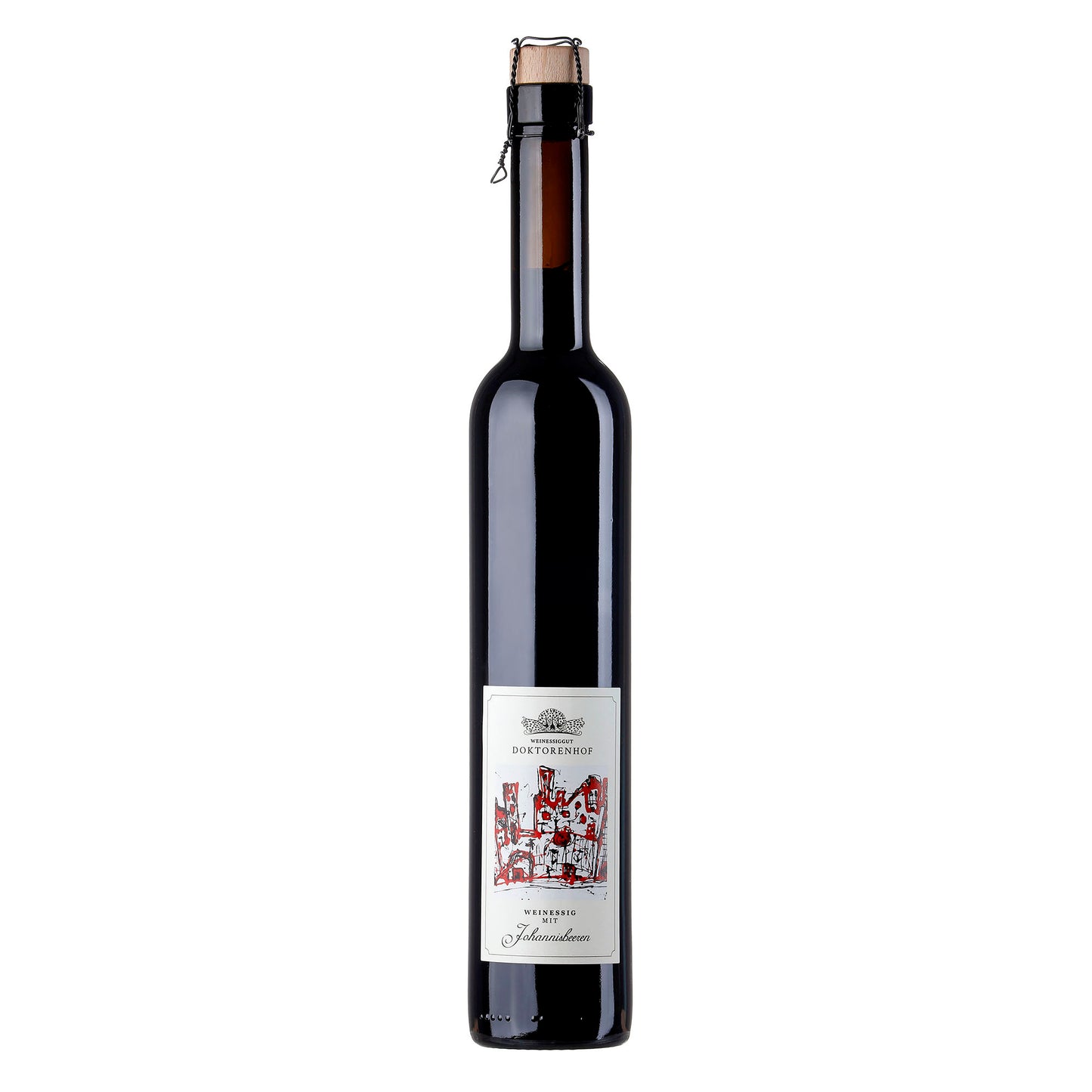 Weinessig mit schwarzen Johannisbeeren